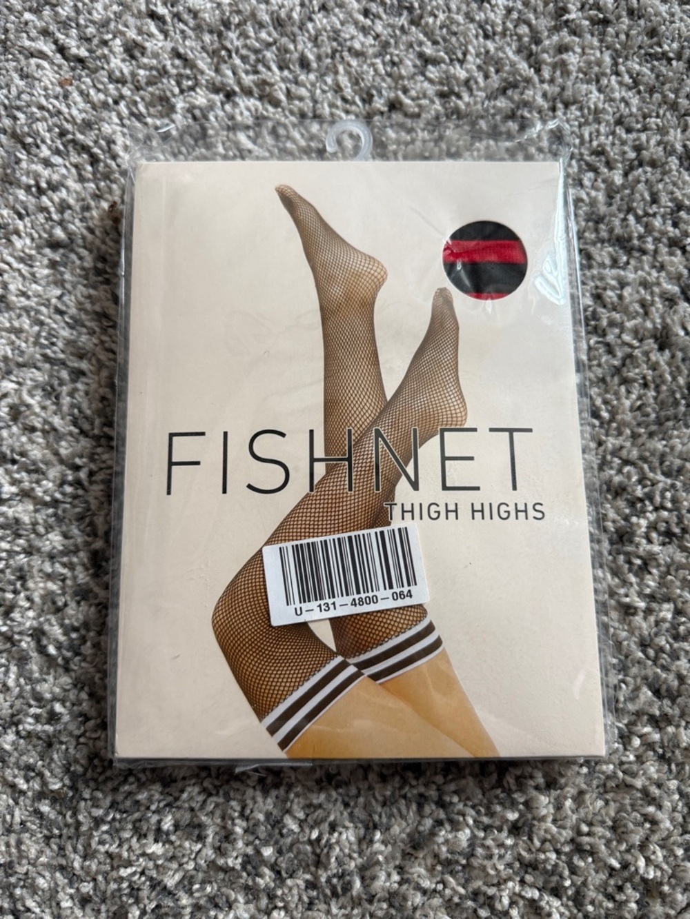 Forever 21 Black Fishnet Thigh Highs with Striped Top